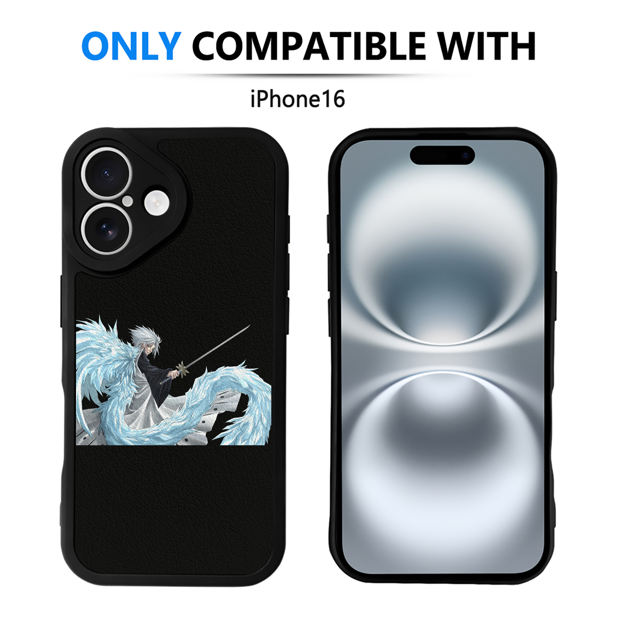 （画像用） ブリーチ 日番谷冬獅郎（ひつがや とうしろう） BLEACH Hitsugaya Toushirou 【iPhone 16シリーズ対応】シリコンスマホケース（レザー調） 材質：シリコン